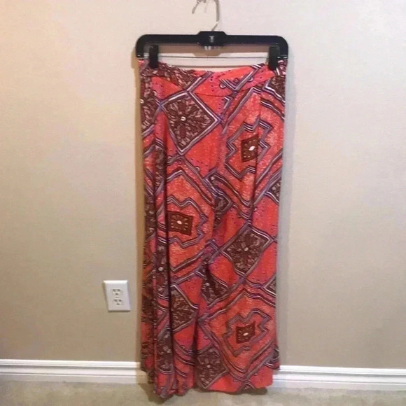 Anthropologie Floral Boho 70’s Styling Extra Wide Leg Pant Zip Front- Size 4 - Picture 3 of 10